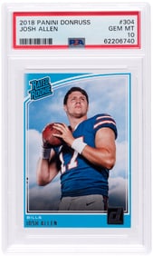 2018 PANINI DONRUSS JOSH ALLEN ROOKIE CARD PSA 10 GEM-MINT.