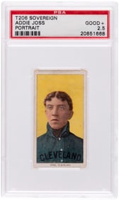 1909-11 T206 SOVEREIGN ADDIE JOSS (HOF) PORTRAIT PSA 2.5 GOOD+.