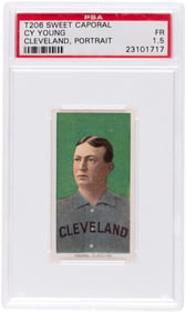 1909-11 T206 SWEET CAPORAL CY YOUNG (HOF) PORTRAIT PSA 1.5 FAIR.