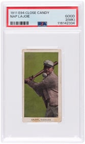 1911 E94 CLOSE CANDY NAP LAJOIE (HOF) PSA 2 (MK).