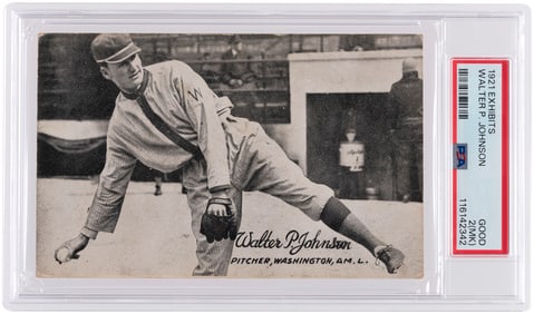 1921 EXHIBITS WALTER JOHNSON (HOF) PSA 2 GOOD (MK).