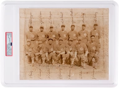 C. 1932 POLLOCK?S CUBAN STARS BASEBALL CLUB PHOTO W/JIMMY CLAXTON AND LUIS TIANT SR. PSA TYPE 1