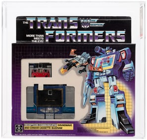 TRANSFORMERS (1986) SERIES 1 - SOUNDWAVE AFA 80 NM (EUROPEAN, W/RUBSIGN).