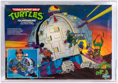 TEENAGE MUTANT NINJA TURTLES (1990) - TECHNODROME SERIES 3 PLAYSET AFA 75 EX+/NM.