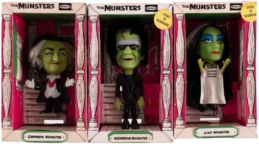 THE MUNSTERS REMCO DOLL SET OF THREE IN BOXES.