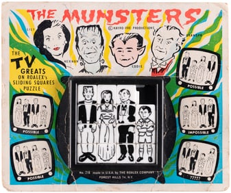 THE MUNSTERS (1964) SLIDING TILE PUZZLE ON STORE CARD.