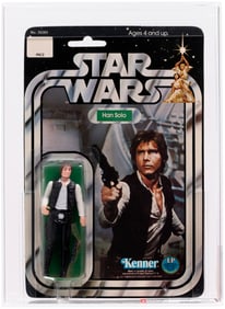 STAR WARS (1978) - HAN SOLO 12 BACK-B AFA 70 EX+ (SMALL HEAD, UPSIDE-DOWN FIGURE STAND, ONLY AFA-GRA