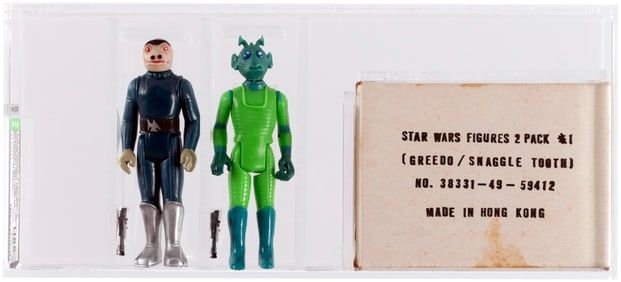 STAR WARS (1979) - CANTINA ADVENTURE SET GREEDO & SNAGGLETOOTH (BLUE) SEARS EXCLUSIVE 2-PACK AFA UNC