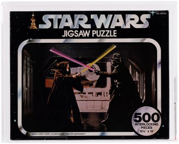 STAR WARS (1977) SERIES II JIGSAW PUZZLE - LIGHTSABER DUEL AFA 80+ NM (NO KENNER LOGO FRONT).