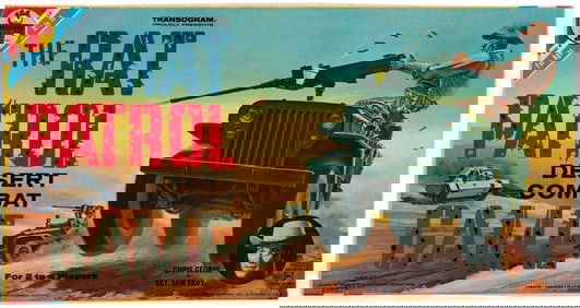 THE RAT PATROL DESERT COMBAT GAME 1966 TRANSOGRAM GAME IN UNUSED CONDITION.