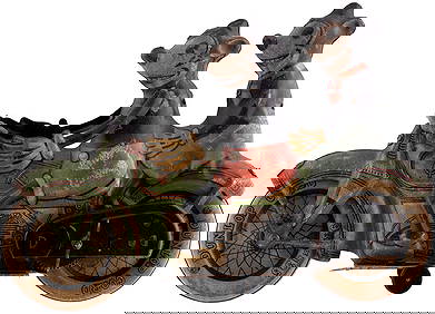 MICKEY AND MINNIE MOUSE ON MOTORCYCLE 1930 TIPP & CO. TIN WIND-UP TOY. (1 of 3)