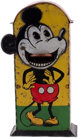 MICKEY MOUSE 1930s SAALHEIMER & STRAUSS GERMAN TIN MECHANICAL BANK (HANDS IN FRONT POSE).