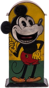 MICKEY MOUSE 1930s SAALHEIMER & STRAUSS GERMAN TIN MECHANICAL BANK (STANDING & POINTING POSE).