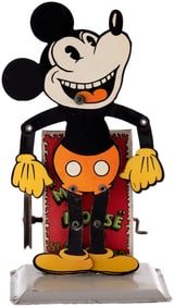 'MICKEY MOUSE' SLATE DANCER RARE 1930s GERMAN CRANK TOY.