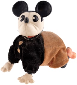 CRAWLING MICKEY MOUSE RARE 1930s WIND-UP TOY.