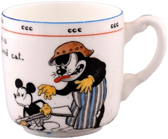 MICKEY & MINNIE MOUSE RARE & EXCEPTIONAL 1930s PARAGON CHINA CUP (FIRST EXAMPLE OF THIS DESIGN WE'VE