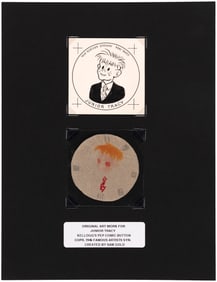 JUNIOR TRACY (DICK TRACY) 1946 KELLOGG'S PEP PIN ORIGINAL ART.