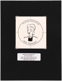 TESS TRUEHART (DICK TRACY) 1946 KELLOGG'S PEP PIN ORIGINAL ART.