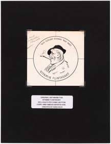 VITAMIN FLINTHEART (DICK TRACY) 1946 KELLOGG'S PEP PIN ORIGINAL ART.