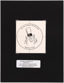 INSPECTOR (THE CAPTAIN AND THE KIDS) 1946 KELLOGG'S PEP PIN ORIGINAL ART.