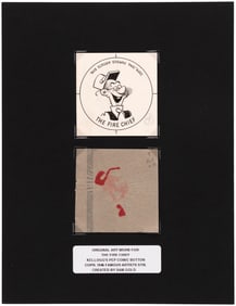 FIRE CHIEF (SMOKEY STOVER) 1946 KELLOGG'S PEP PIN ORIGINAL ART.