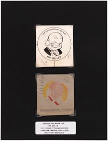 MR. BAILEY (SMITTY) 1946 KELLOGG'S PEP PIN ORIGINAL ART.