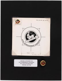 KELLOGG'S PEP CEREAL 1943/1945 29th BOMBARDMENT SQUADRON MILITARY INSIGNIA PIN ORIGINAL ART.