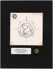 KELLOGG'S PEP CEREAL 1943/1945 103rd OBSERVATION SQUADRON MILITARY INSIGNIA PIN ORIGINAL ART.