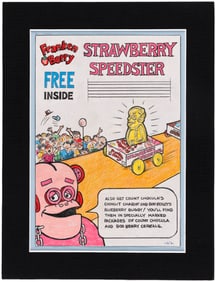 GENERAL MILLS MONSTERS/POST 1970s CEREAL BOX RACERS PREMIUM ORIGINAL ART & PROTOTYPE TRIO.