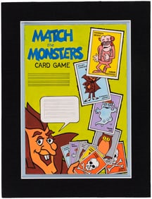 GENERAL MILLS "COUNT CHOCULA" 1970s "MATCH THE MONSTERS CARD" GAME ORIGINAL ART LOT.