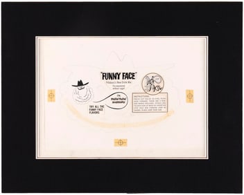 PILLSBURY "FUNNY FACE" - ROOTIN'-TOOTIN' RASPBERRY 1964 PREMIUM MASK PRODUCTION ORIGINAL ART.