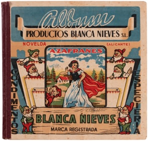 C. LATE 1930s SNOW WHITE SPANISH ISSUE PARTIAL CARD BOX AND COMPLETE CARD ALBUM.