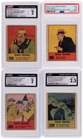 1939 WHITMAN PUBLISHING BIG LITTLE BOOK DAN DUNN STRIP CARD LOT OF 18 CGC & PSA GRADED.