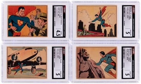 1940 GUM INC. SUPERMAN LOT OF 26 CGC GRADED CARDS.