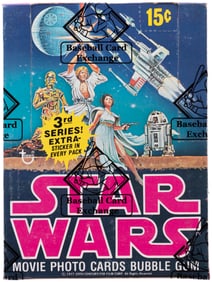 1977 TOPPS STAR WARS SERIES 3 FULL WAX BOX BBCE CERTIFIED.