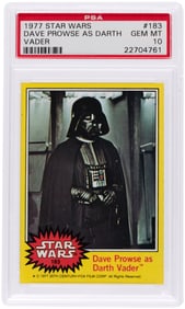 1977 TOPPS STAR WARS SERIES 3 - DAVE PROWSE AS DARTH VADER #183 PSA 10 GEM MINT.
