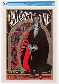 JEFFERSON AIRPLANE 1966 EDWARDIAN BALL AOR-2.81-OP-1 STANLEY MOUSE SIGNED CONCERT POSTER CGC 9.2.