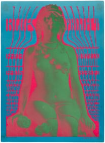 BLUES PROJECT NEON ROSE (NR-6-RP-1) 1967 SAN FRANCISCO, CA CONCERT POSTER ART BY VICTOR MOSCOSO.