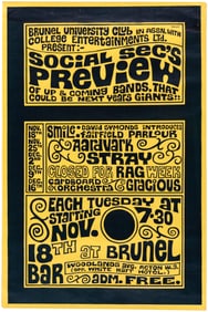 WILD WALL'S ROCK & ROLL SHOW AND SOCIAL SEC'S PREVIEW BRUNEL UNIVERSITY LONDON, ENGLAND CONCERT POST