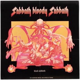 BLACK SABBATH "SABBATH BLOODY SABBATH" 1973 TWO SIDED RECORD PROMO POSTER.