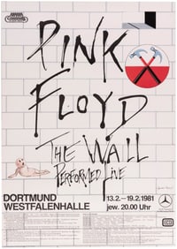 PINK FLOYD 1981 "THE WALL PERFORMED LIVE" WEST GERMANY CONCERT POSTER.