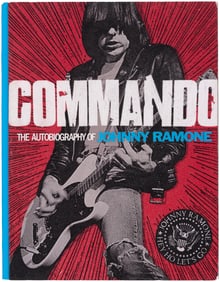 THE RAMONES - JOHNNY RAMONE MULTI-SIGNED "COMMANDO" BOOK.