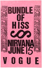 BUNDLE OF HISS & NIRVANA SEATTLE, WA 1988 CONCERT POSTER.