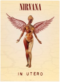 NIRVANA "IN UTERO" 1993 RECORD PROMO POSTER.