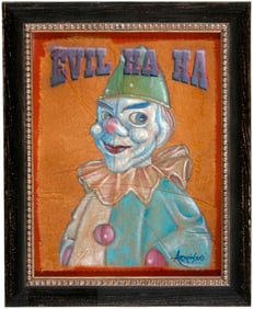 MARK ARMINSKI "EVIL HA HA" CLOWN ORIGINAL ART PAINTING C. 2011.