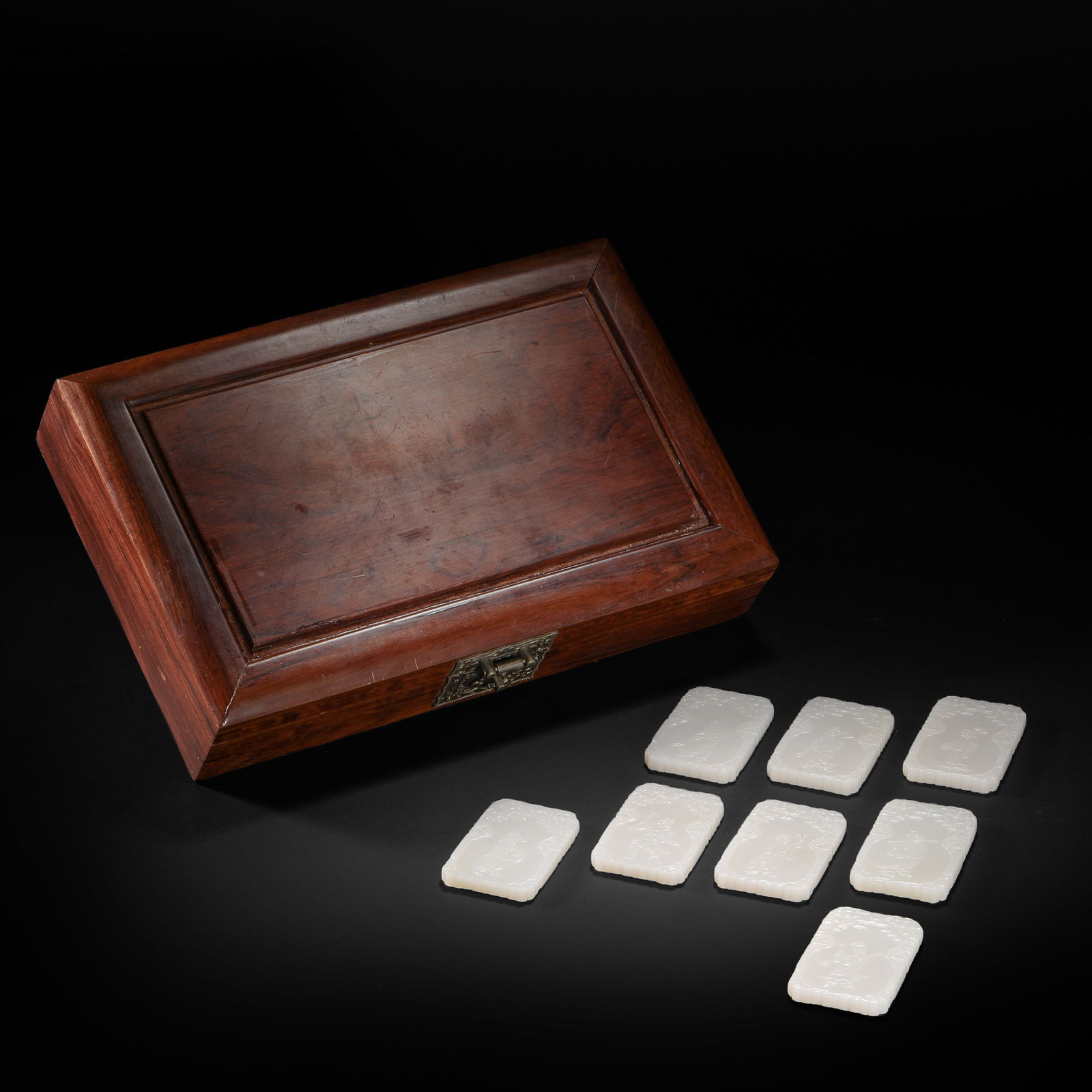 A set of Hetian jade figure and story plaques from before the Ming Dynasty (1 of 11)