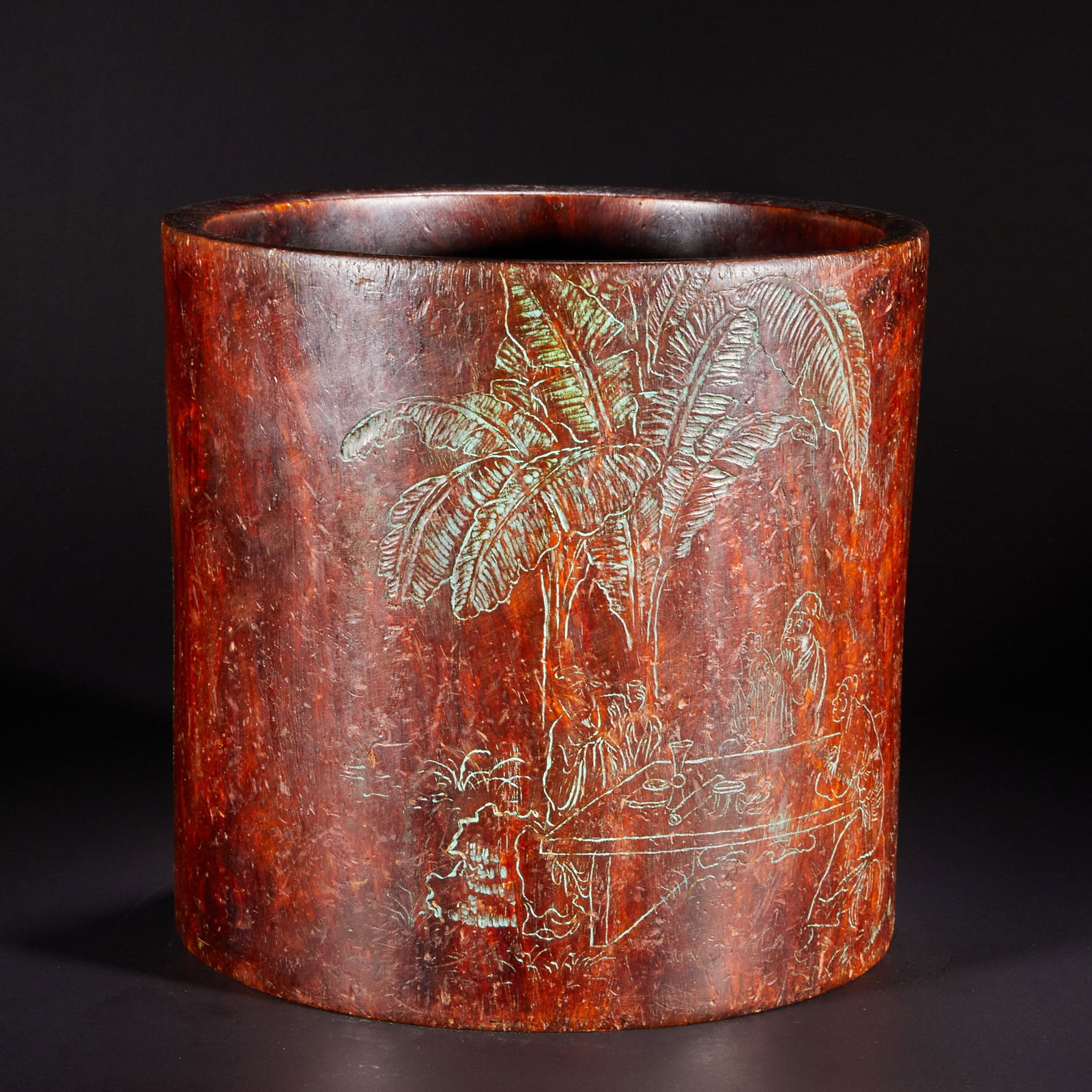 Qing Dynasty Rosewood Flower Brush Holder (1 of 10)