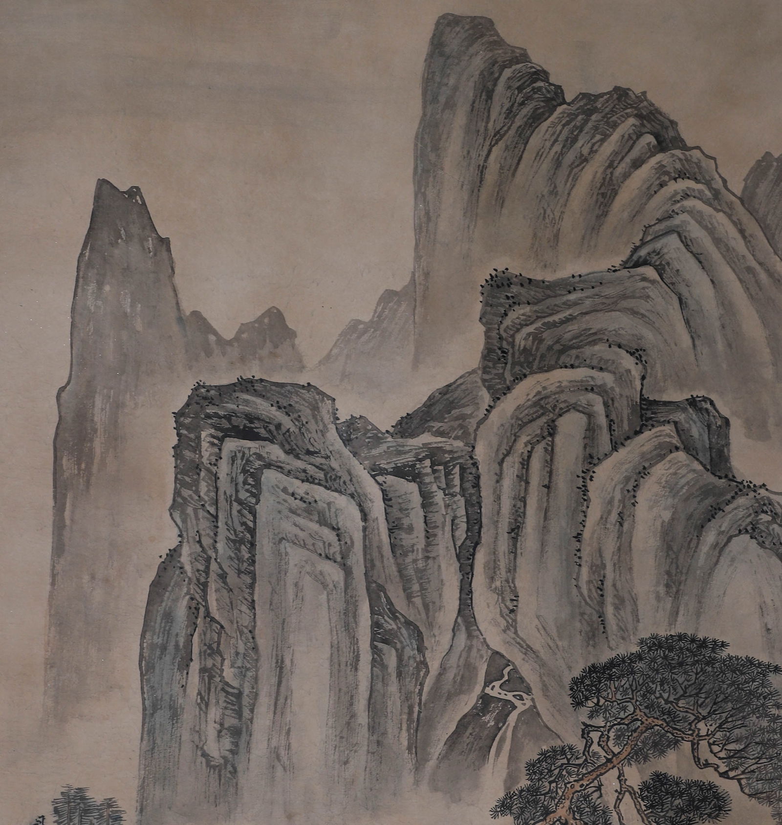 Chinese ink painting, landscape on paper by Tang Yin (1 of 8)