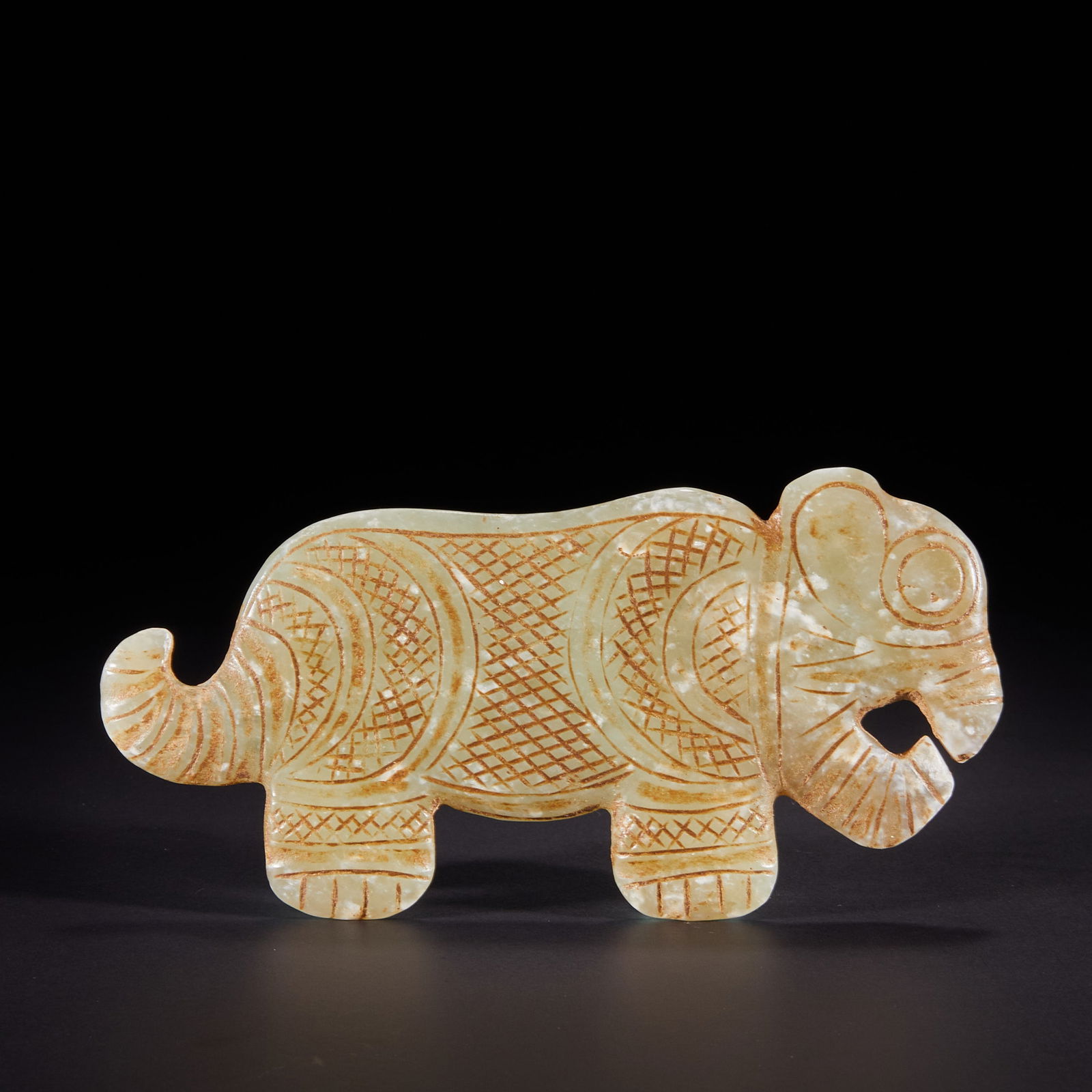 Jade Tiger from the Honghuoshan Culture before the Ming Dynasty (1 of 10)