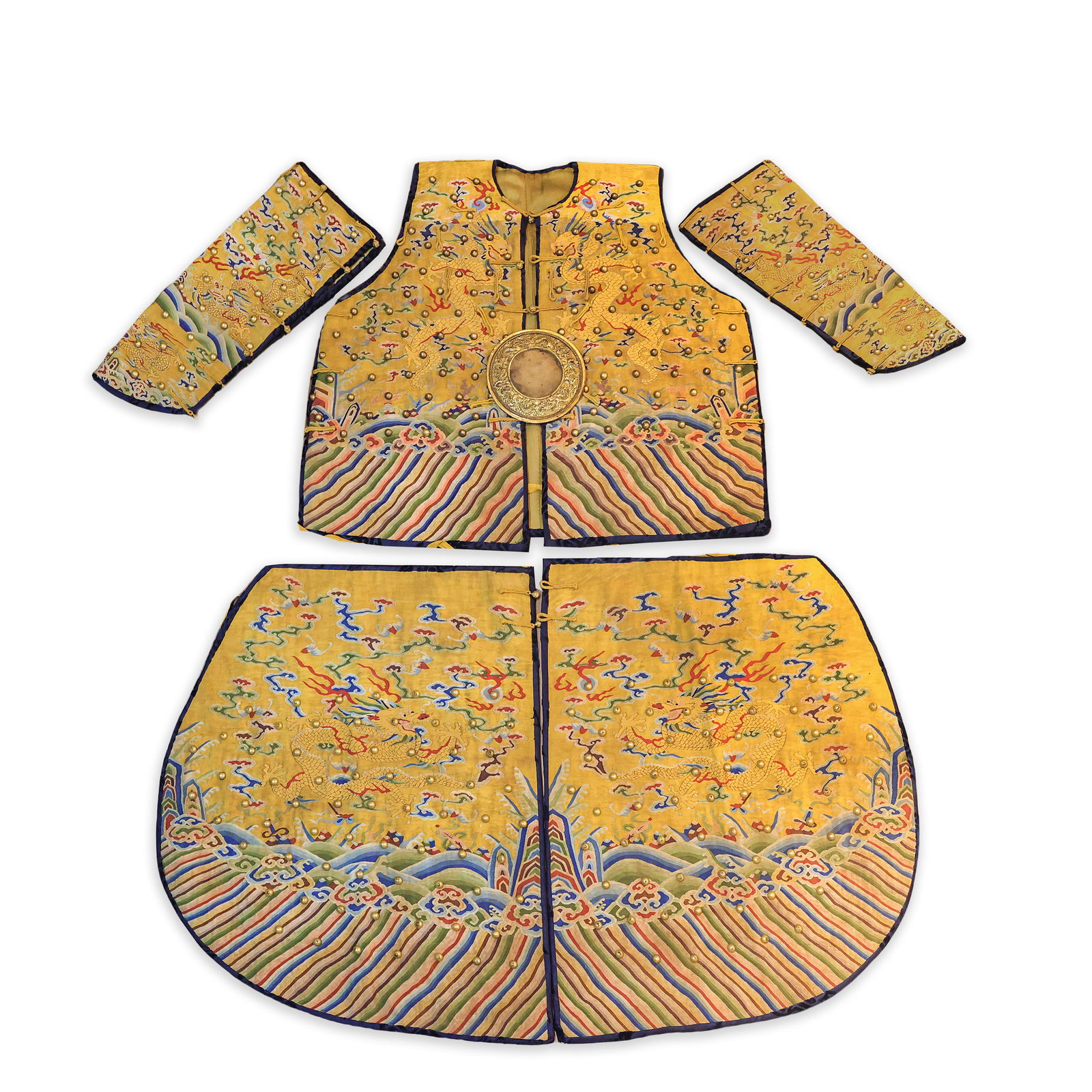 Qing Dynasty Bordered Yellow Banner Dragon Pattern Armor: 204Qing Dynasty Bordered Yellow Banner Dragon Pattern Armor